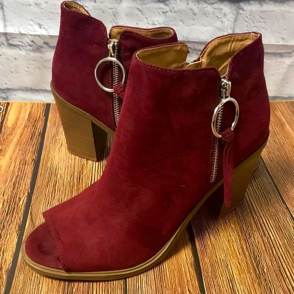 Esprit Women's NEELY Fashion Boot - Faux Suede, 3.5" Block Heel, Peep Toe With Side Zipper - View #3